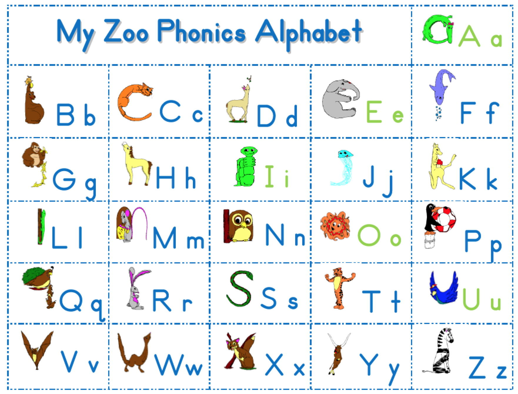 zoo phonics alphabet coloring pages - photo #9
